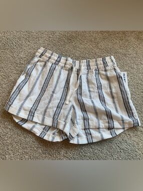 Old Navy White Striped PullOn Beach Summer Vacation Casual Coastal Shorts NWT XS